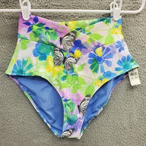 NWT Y2K Butterfly Aerie Bikini Bottoms High Waisted Full Coverage Size Small 🦋